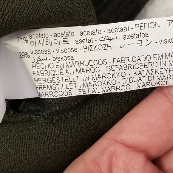 NWT Zara Satin Tank Top XS Olive Green Womens Top Vneck Relaxed Fit Mid Length - Picture 5 of 8